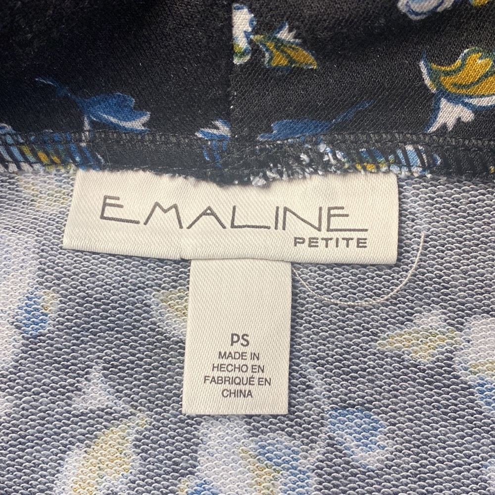 Emaline black floral cowl neck long sleeve top size PS - Picture 5 of 6